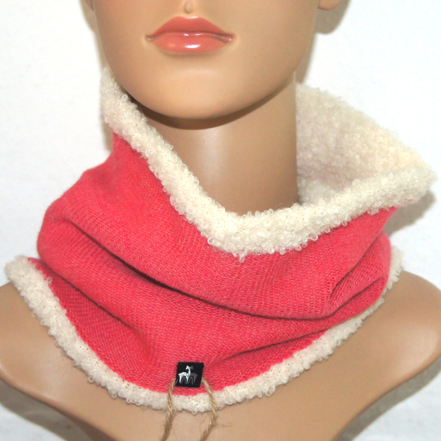 Halswärmer/neckwarmer AURORA, Farbe/colour: rosa-weiß/rose-white