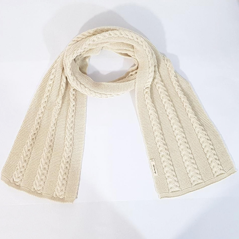 Strickschal/knitted scarf TACNA, Farbe/colour: weiß/white eco